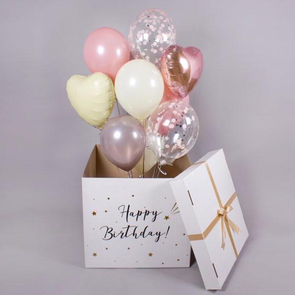 Коробка с шарами «С Днем рождения!»