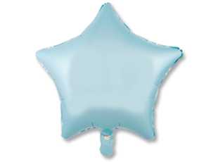 Воздушный шар Звезда голубой пастель