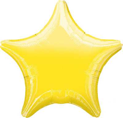 Воздушный шар Звезда жёлтый металлик
